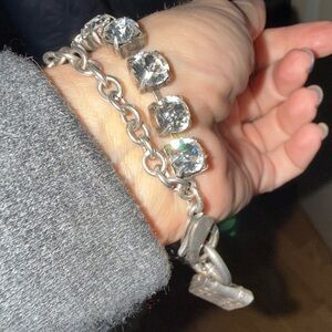 French Kande silver and crystal bracelet